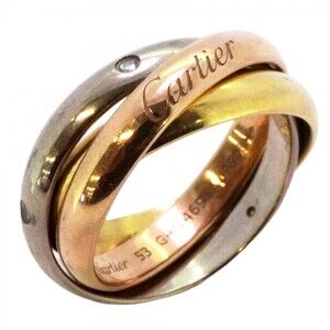 CARTIER 18k Gold Diamond Trinity Ring #53